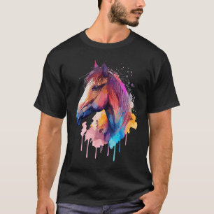 Niedliches Pferd Farbenfrohe Regenbogenfarben für T-Shirt