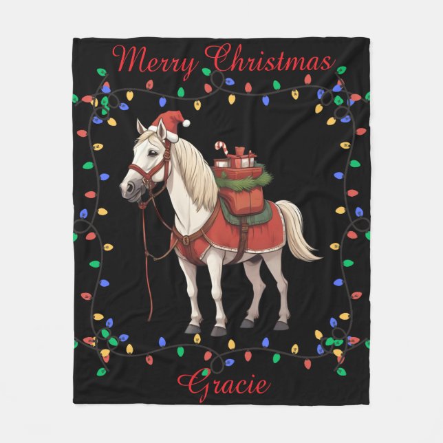 Niedliches Pferd Fleece Blanket (Vorderseite)