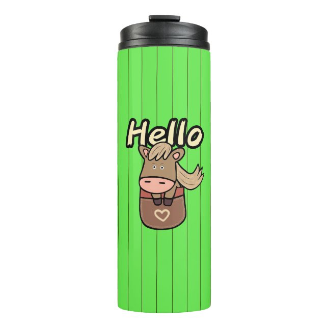 Niedliches Pferd Thermosbecher (Vorderseite)