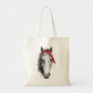 Niedliches Pferd trägt Western Red Bandana Tragetasche