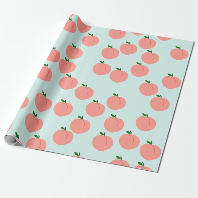 Niedliches Pfirsichwickelpapier Geschenkpapier (Ungerollt)