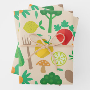 Niedliches Pflanzenmuster Geschenkpapier Set