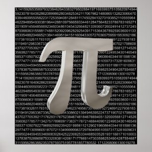 Niedliches Pi-Zeichen aus Metall Poster
