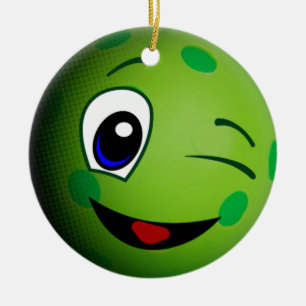 Niedliches Pickleball-Emoticon Keramik Ornament