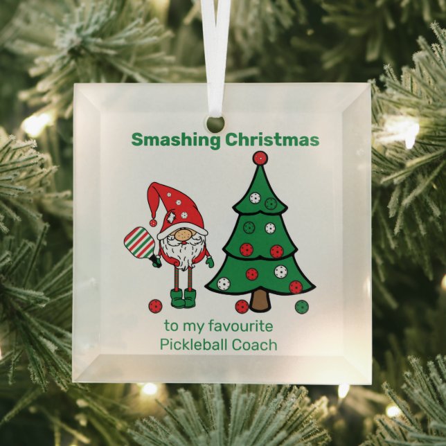 Niedliches Pickleball Frohe Weihnachtsgläser Ornam Ornament Aus Glas (Insitu)