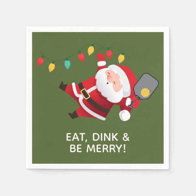 Niedliches Pickleball Weihnachts-Party Serviette (Vorderseite)