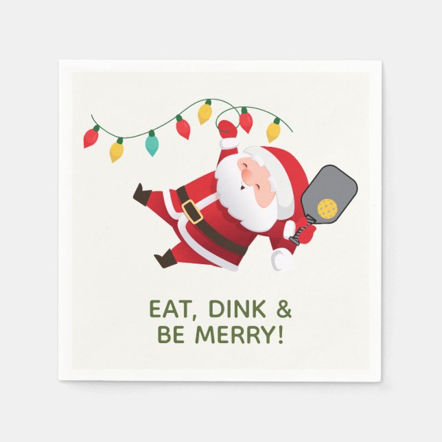 Niedliches Pickleball Weihnachtsfest Party Serviette (Vorderseite)