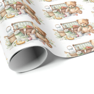Niedliches Picknickbären-Party Geschenkpapier