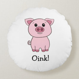 Niedliches Pig Oink! Front Niedlich Kuh Moo! Rücks Rundes Kissen