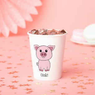 Niedliches Pig Oink! Niedliche Kuh Moo! Farm Anima Pappbecher