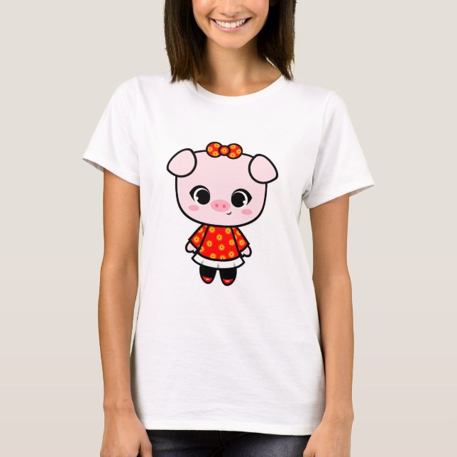 Niedliches Piggy T-Shirt (Vorderseite)