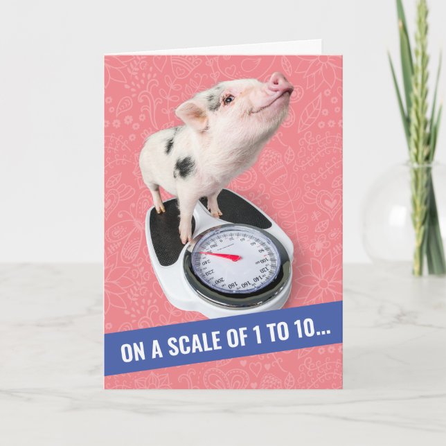 Niedliches Piglet auf einer Skala von 1 bis 10 Geb Karte (Vorderseite)
