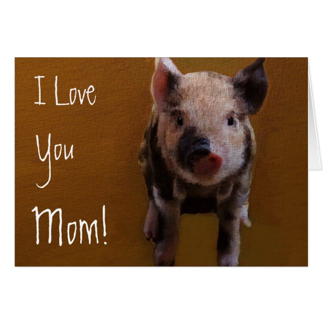 Niedliches Piglet I Liebe You Mum Card (Vorderseite (Horizontal))