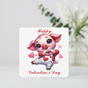 Niedliches Piglet - Valentintagskarte Dankeskarte