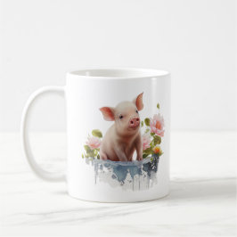 Niedliches Pigment mit Wasser und Blume Kaffeetasse