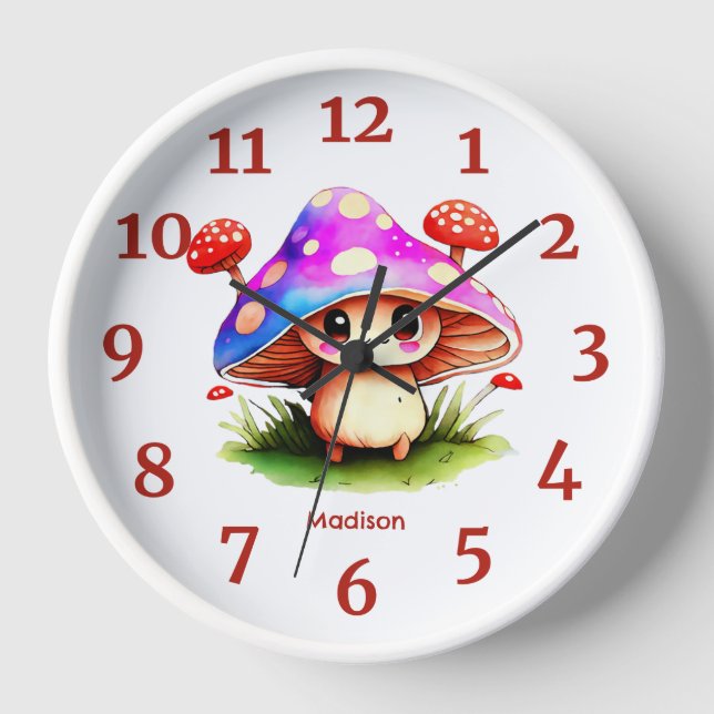 Niedliches Pilz Uhr (Vorderseite)