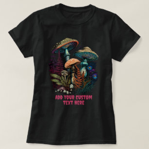 Niedliches Pilzhaus Blumen, Pilzliebhaber T-Shirt