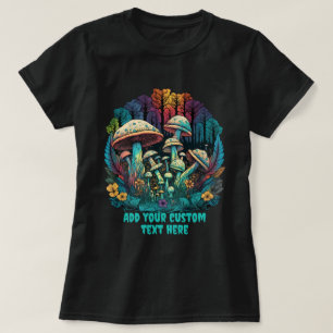 Niedliches Pilzhaus Blumen, Pilzliebhaber T-Shirt
