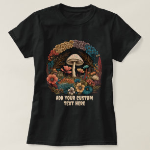 Niedliches Pilzhaus Blumen, Pilzliebhaber T-Shirt