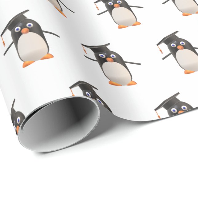 Niedliches Pinguin-Abschluss-Geschenkpapier Geschenkpapier (Rolleneckpunkt)