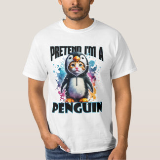Niedliches Pinguin Cat Design für spielerische Kre T-Shirt