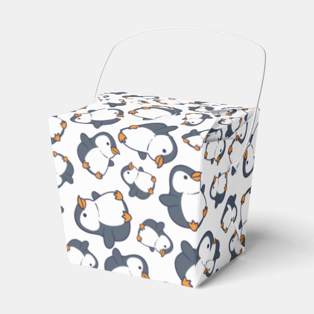 Niedliches Pinguin Winter Kindergeburtstag Party Geschenkschachtel (Vorderseite)