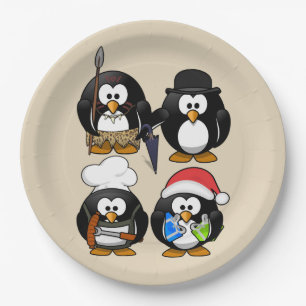 Niedliches Pinguine-Party anpassen Pappteller