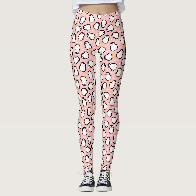 Niedliches Pinguinmuster Leggings (Vorderseite)