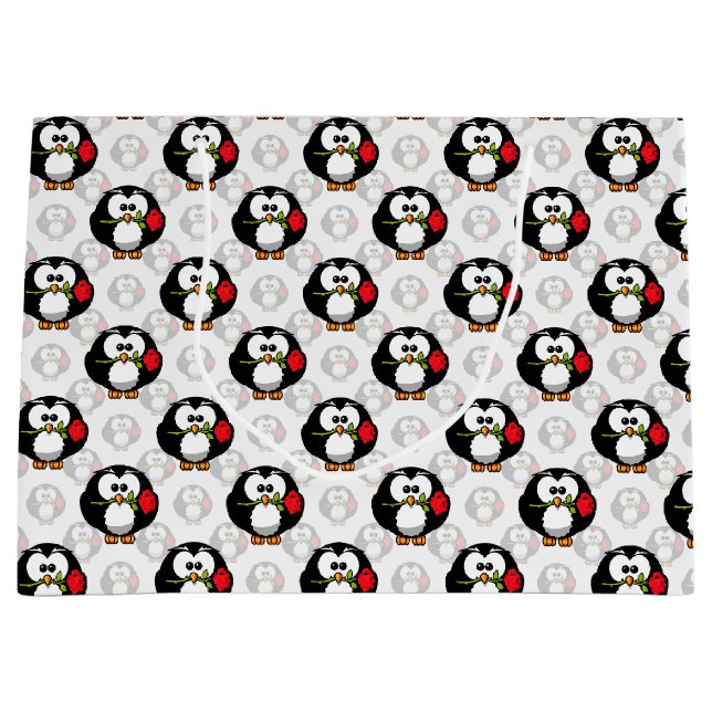 Niedliches Pinguinoberflächen-Muster drucken Große Geschenktüte (Vorderseite)