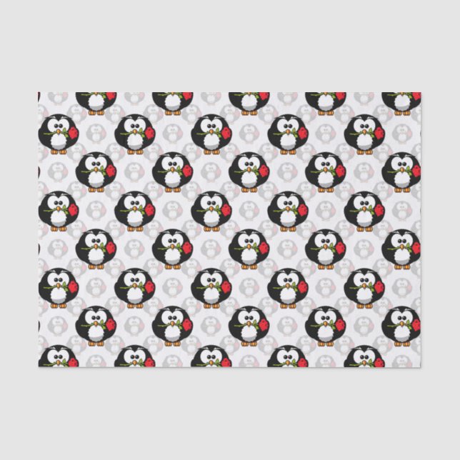 Niedliches Pinguinoberflächen-Muster drucken Seidenpapier (Vorderseite)