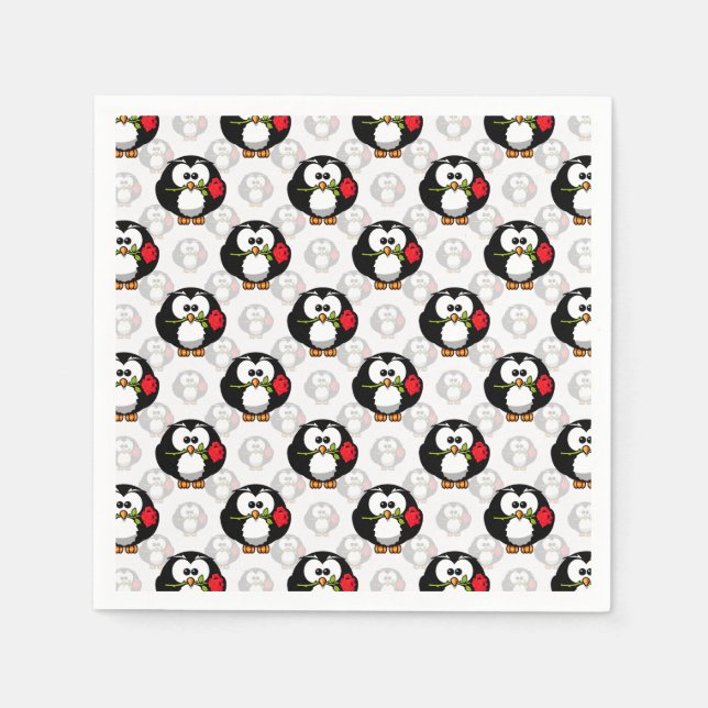 Niedliches Pinguinoberflächen-Muster drucken Serviette (Vorderseite)