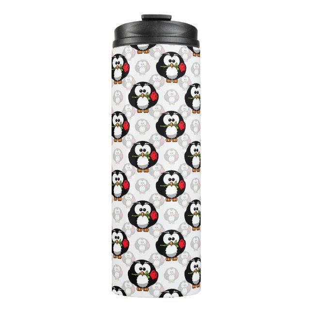 Niedliches Pinguinoberflächen-Muster drucken Thermosbecher (Vorderseite)