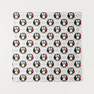 Niedliches Pinguinoberflächen-Muster drucken Wandteppich