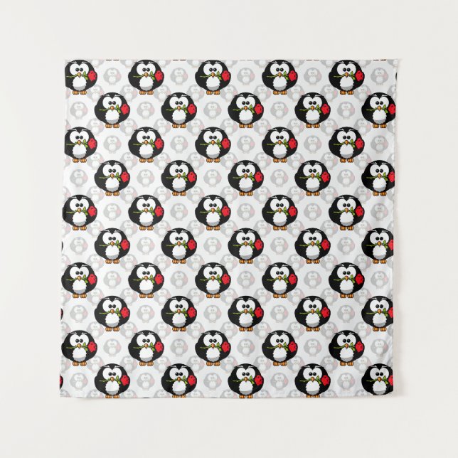 Niedliches Pinguinoberflächen-Muster drucken Wandteppich (Vorderseite)