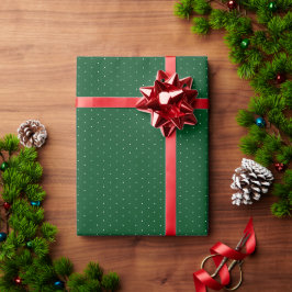 Niedliches Piniengrün, winzige Polka-Punkte-Muster Geschenkpapier