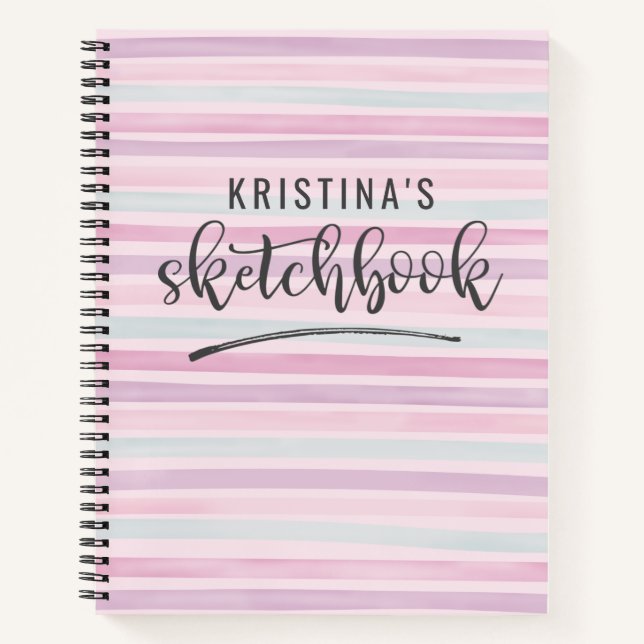 Niedliches Pink-Aquarell-Handbuch Notizbuch (Vorderseite)