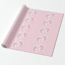 Niedliches Pink Baby Girl Footprints Muster
