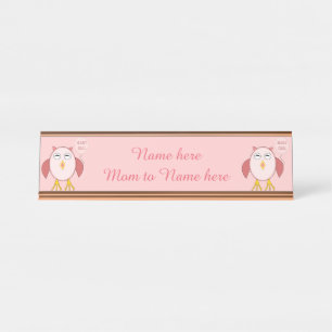 Niedliches Pink Baby Girl Personalisierte Schreibt Schreibtischnamensplakette