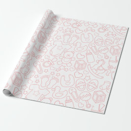 Niedliches Pink Baby Item Muster Geschenkpapier