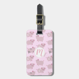 Niedliches Pink Baby Pantoletten Muster & Dots Gepäckanhänger