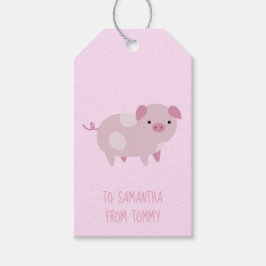 Niedliches Pink Baby Pantoletten Muster & Dots Geschenkanhänger