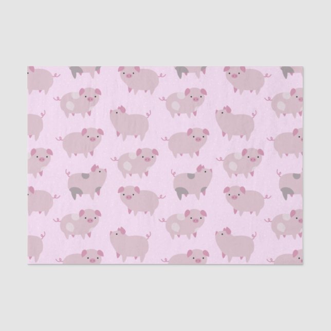 Niedliches Pink Baby Pantoletten Muster & Dots Seidenpapier (Vorderseite)