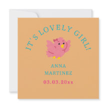 Niedliches Pink Bird Thema Girl Baby Dusche