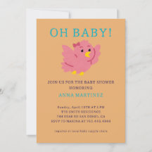 Niedliches Pink Bird Thema Girl Baby Dusche