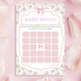 Niedliches Pink Bow Liebe Shack Baby Dusche Bingo 
