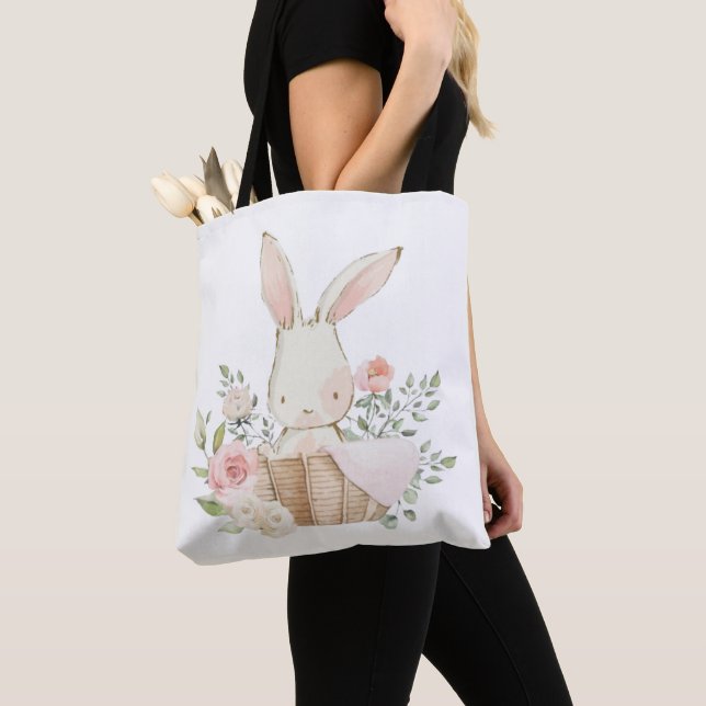 Niedliches Pink Bunny Rabbit in Basketball Wasserf Tasche (Von Nahem)