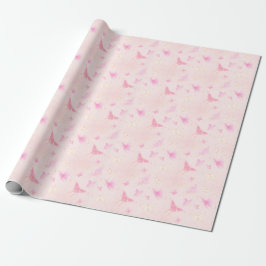 Niedliches Pink Butterfly Party Wrapper Paper Geschenkpapier