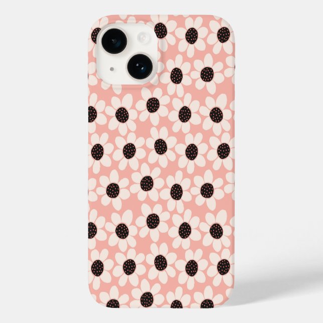 Niedliches Pink Daisy Blume Muster Case-Mate iPhone 14 Hülle (Rückseite)