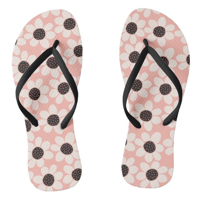 Niedliches Pink Daisy Blume Muster Flip Flops (Fußbett)