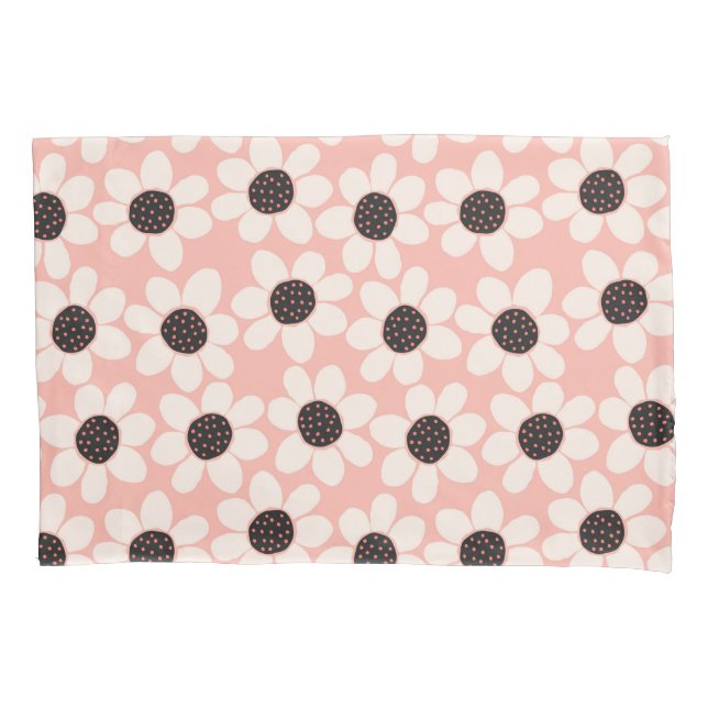 Niedliches Pink Daisy Blume Muster Kissenbezug (Vorderseite)